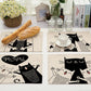 Leinen-Tischsets mit schwarz-weißem Katzendruck für Esstisch-Accessoires, Schüssel, Teller-Platzsets
