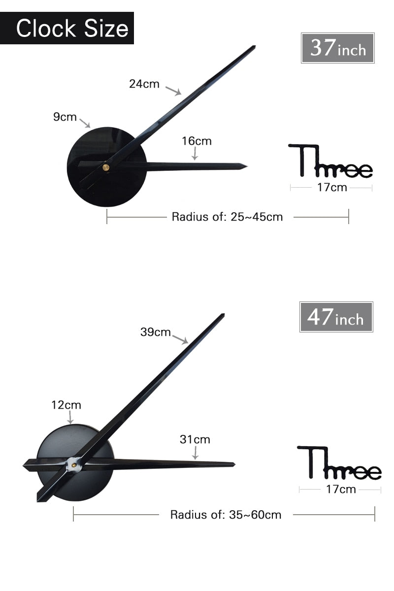 2022 Art und Weise 3D Big Size Wanduhr Spiegel Aufkleber, kurze Wohnzimmer Dekor, Tagungsraum Wanduhr Modernes Design Silent Acryl
