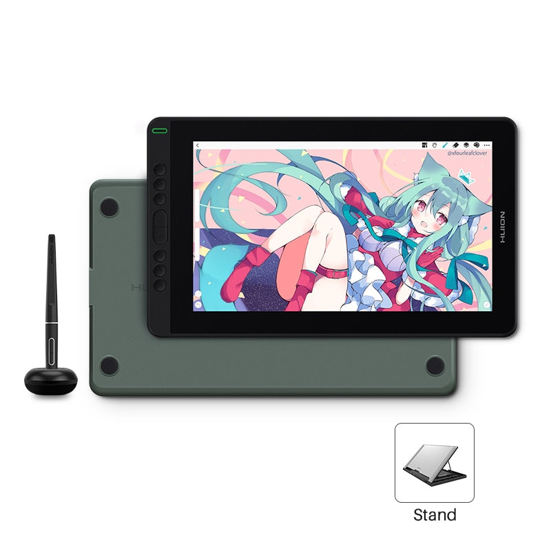Huion Kamvas 13 Grafiktablett Monitor AG, Glasstift Display Zeichenmonitor 8192, Batterieloser Stylus für Android Windows MacOS