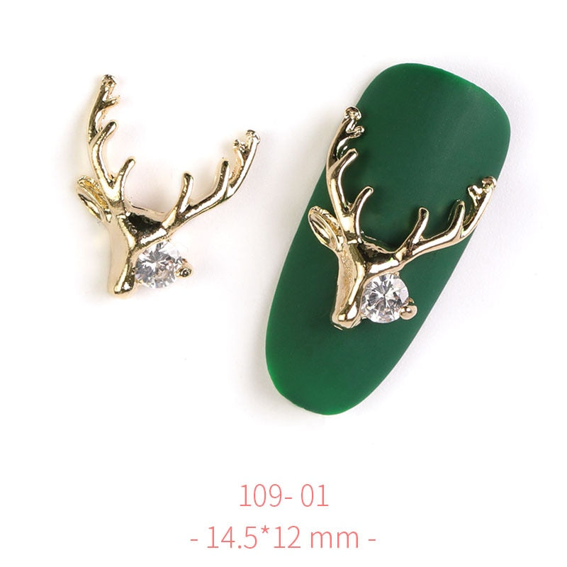 HNUIX 2Pieces 3D Metal Nail art Jewelry Japanese Nail Decorations Top Quality Crystal Manicure Zircon Diamond Charms Pendants