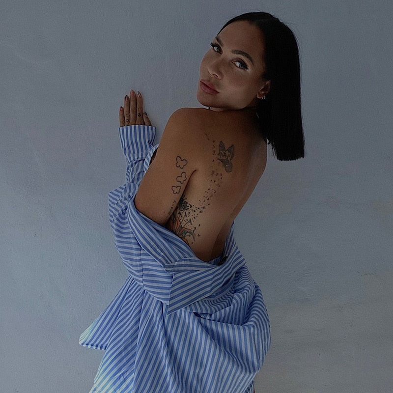 Kryptographische Mode lässig gestreiften Bluse Shirts und Shorts, Top Sommeroutfits für junge Damen