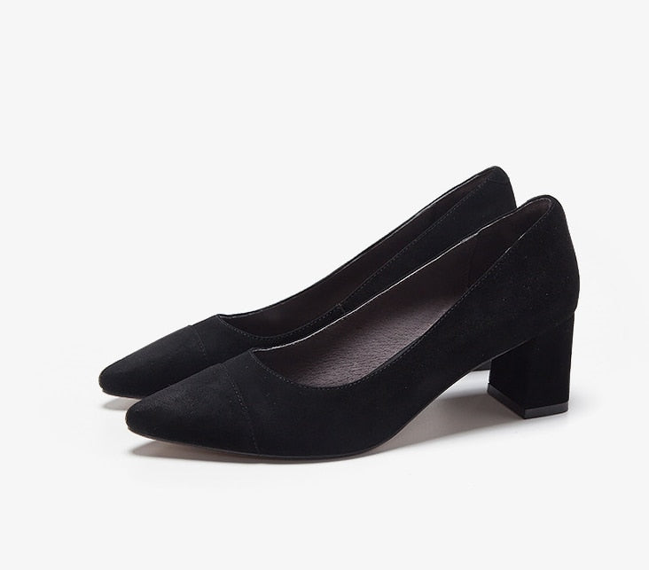 Damenschuhe Kleiner Mittlerer Absatz, elegant, Echtleder für Büroarbeit , Komfortschuhe