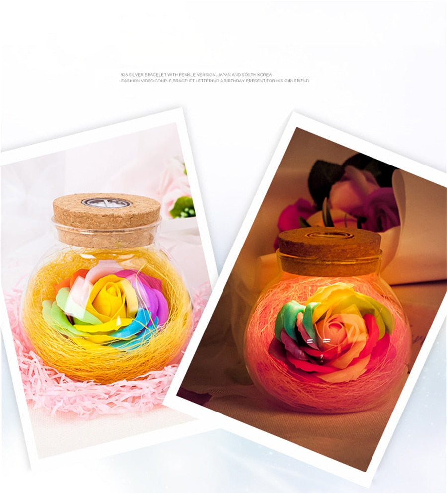 LED romantische Rose Blume mit Fernbedienung, Dimmer Lampe, kreative Nachtlicht Blume