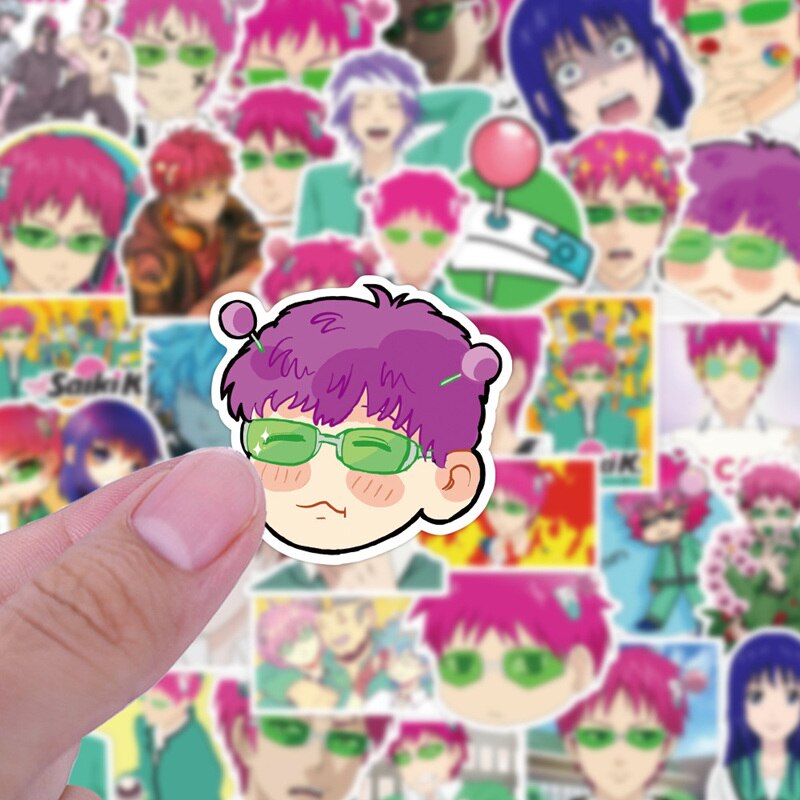 50Pcs Anime The Dis50Pcs Anime Aufkleber für Laptop,  Skateboard, Motorrad Kinder DIY Spielzeugastrous Life of Saiki K Stickers Decals Saiki Kusuo Sticker For Laptop Skateboard Motorcycle Kids DIY Toys