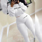 Damen Zweiteiler Basic Sweatshirt +  Lässige Sportliche Leggings