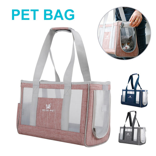 Atmungsaktive Katze/Hundehandtasche, Leichte umhängetaschen, Haustier tragbare vier Seiten Tasche