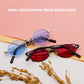 Retro Metall Runde Sonnenbrille für Männer & Frauen, Schwarz Rot Klare Linse mit UV400