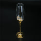 2 er - Set Hochzeit Champagner Gläser aus Gold-Kristall