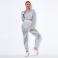 Workout-Sets für Frauen, 2-teiliges, nahtloses Yoga-Outfit, Trainingsanzug, hoch taillierte Leggings und Crop-Top-Fitness-Kleidungsset