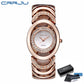 CRRJU Marke neue Mode Damen Armbanduhren, Luxus Gold Quarz Armbanduhren für Frauen