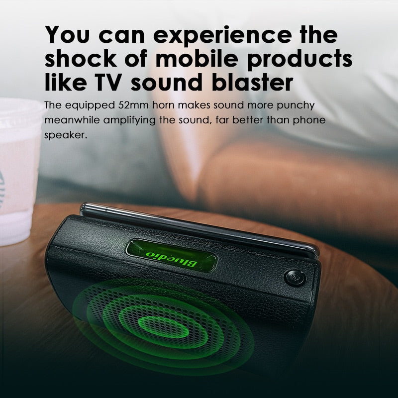 Mobile Soundbar Bluedio MS, tragbarer Lautsprecher, kabelloser Induktionslautsprecher mit Sensor-Telefonständer