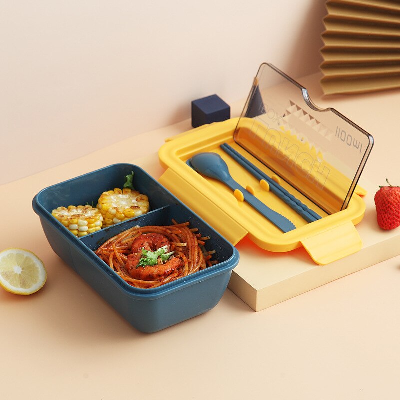 850 ml/1100 ml tragbare Lunchbox Lebensmittelbehälter Mikrowelle geeignet, Bento-Boxen Lunchbox mit Besteck-Sets
