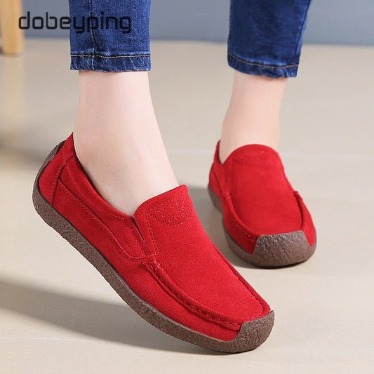 Wildleder Damen Turnschuhe, Mokassins Damenschuhe