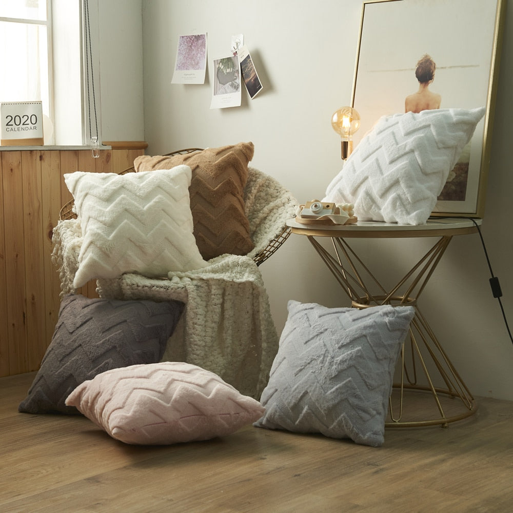 3D flauschiger Plüsch-Kissenbezug, superweicher Kissenbezug, dekorativer Überwurf, Heim-Wohnzimmer-Dekoration