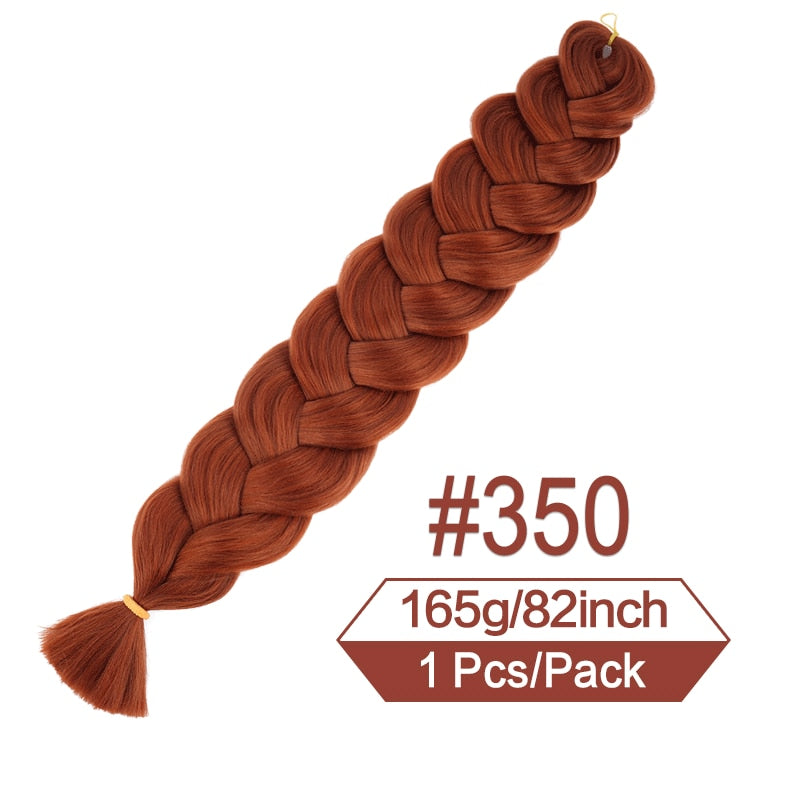 82 Zoll 165g/Pack Synthetische Häkelhaare Vorgedehnte Jumbo Flechthaar Hochtemperatur Faser Haarverlängerungen Für Box Zöpfe