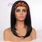 Hair Big Afro Kinky Curly Stirnband Perücken für Frauen Synthetisches Haar Perücken Turban Wrap Hair Style