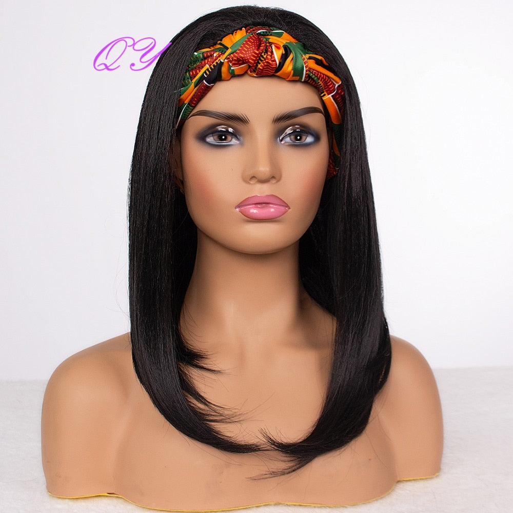 Hair Big Afro Kinky Curly Stirnband Perücken für Frauen Synthetisches Haar Perücken Turban Wrap Hair Style