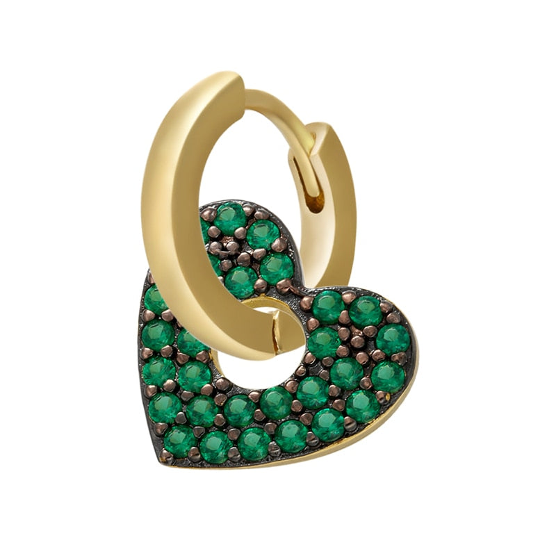 1 stück CZ kristall kleine creolen Exquisite Gold Farbe Stern-Herz, nette Damen Ohrringe für Geschenke
