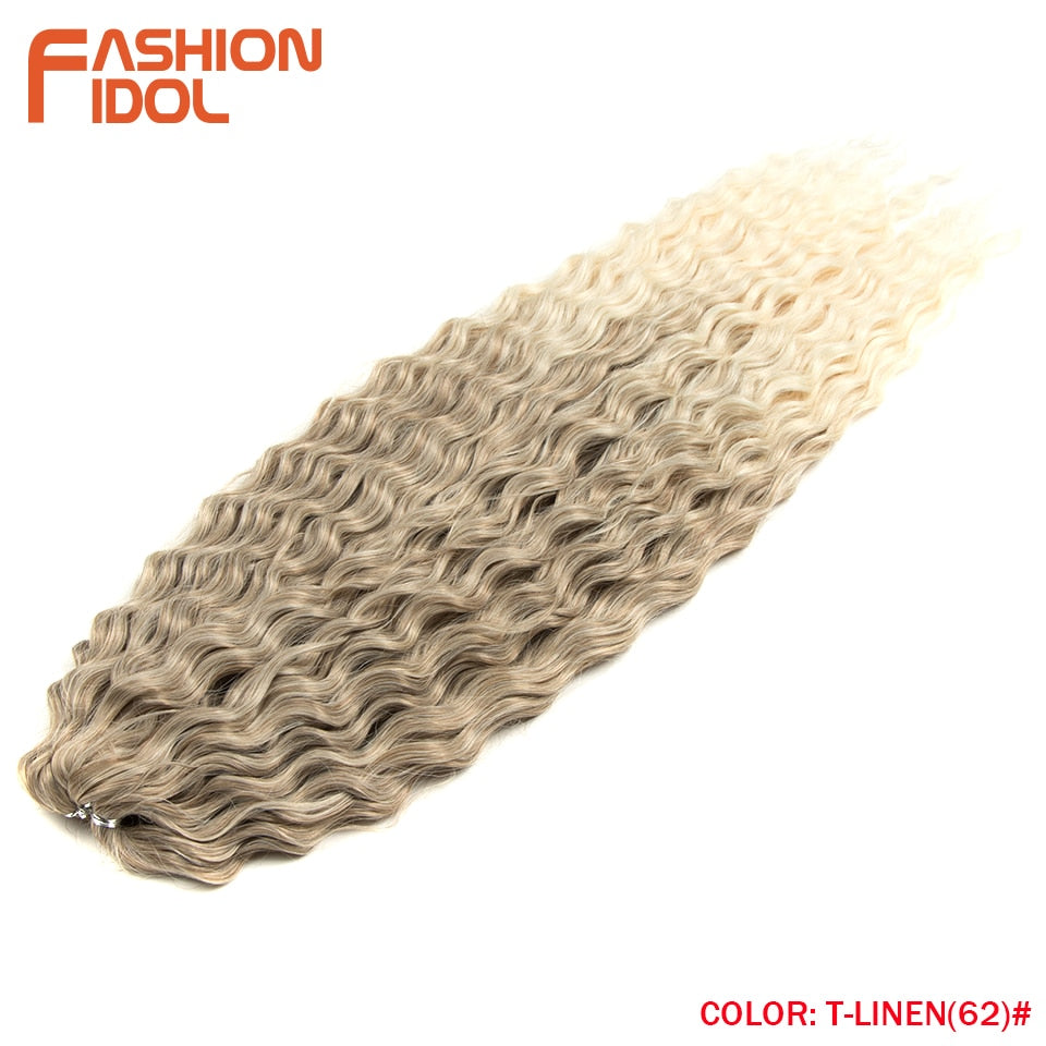 Ariel Curl Hair Wasserwelle Twist Crochet Hair Synthetic Braid Hair Ombre Blonde Pink 22 Inch Deep Wave Braiding Hair Extension