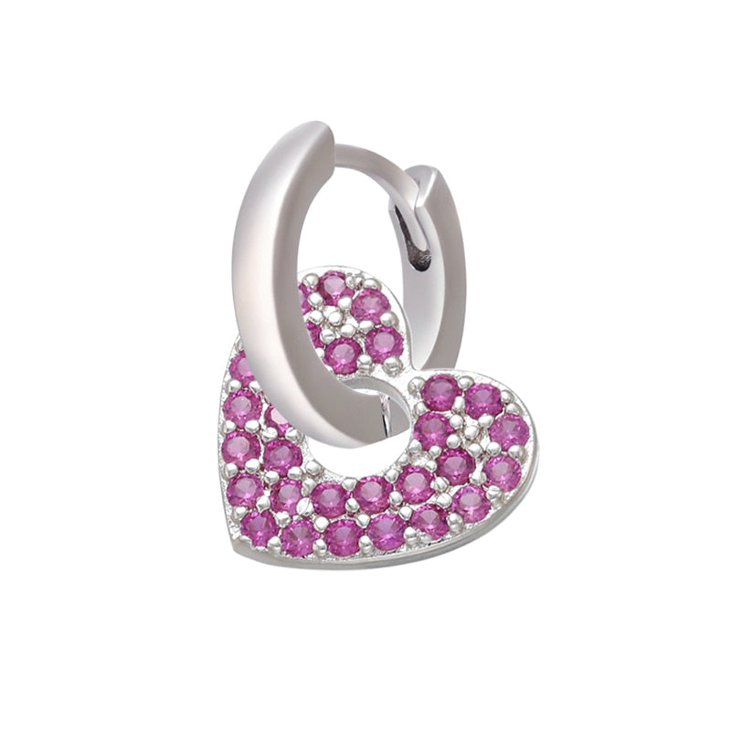 1 stück CZ kristall kleine creolen Exquisite Gold Farbe Stern-Herz, nette Damen Ohrringe für Geschenke