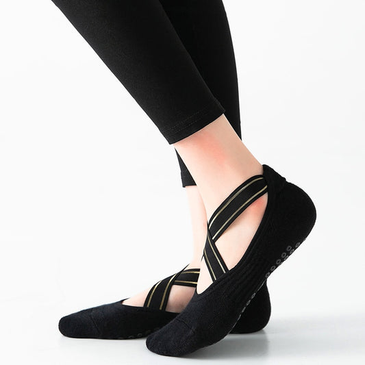 Hochwertige Verband-Yoga-Socken und  Anti-Rutsch-Handtuchunterseite, rückenfreie Barre-Tanzsocken