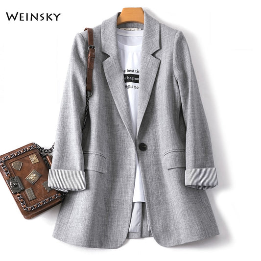 Damen Langarm Frühling Casual Blazer