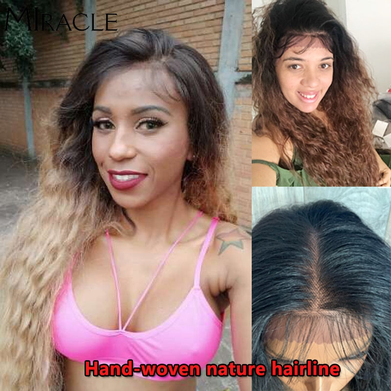 13*4 Synthetische Lace Front Perücke, Lockige Afro Perücken  für Frauen 30Zoll Natürliche Perücken Wunder Haar