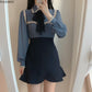 Elegante Formale Hemden-Blusen, Nette Fliege-Tops mit Japaner Korea Design Knopf