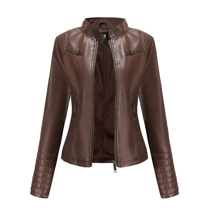 Damen langarm Lederjacke,  Motorrad-jacke