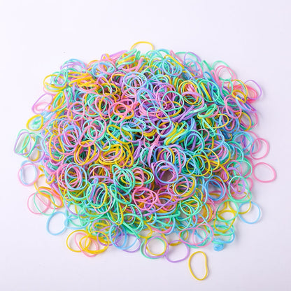 500Pcs/Pack bunte kleine Einweg-Haarbänder elastisches Gummiband Pferdeschwanzhalter, Haarschmuck für Mädchen