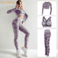 3 Teile / satz Damen Camouflage Yoga Set, Yoga-Leggings für Frauen, gestreifte Kompressionshose