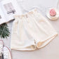 Elastische Hohe Taille Shorts Oversize für Damen, Kurze Jeans lose Breite Bein