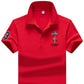 Gesticktes Herren-Business-Casual-Poloshirt M-4XL, Kurzarm-Poloshirt Kunstfaser