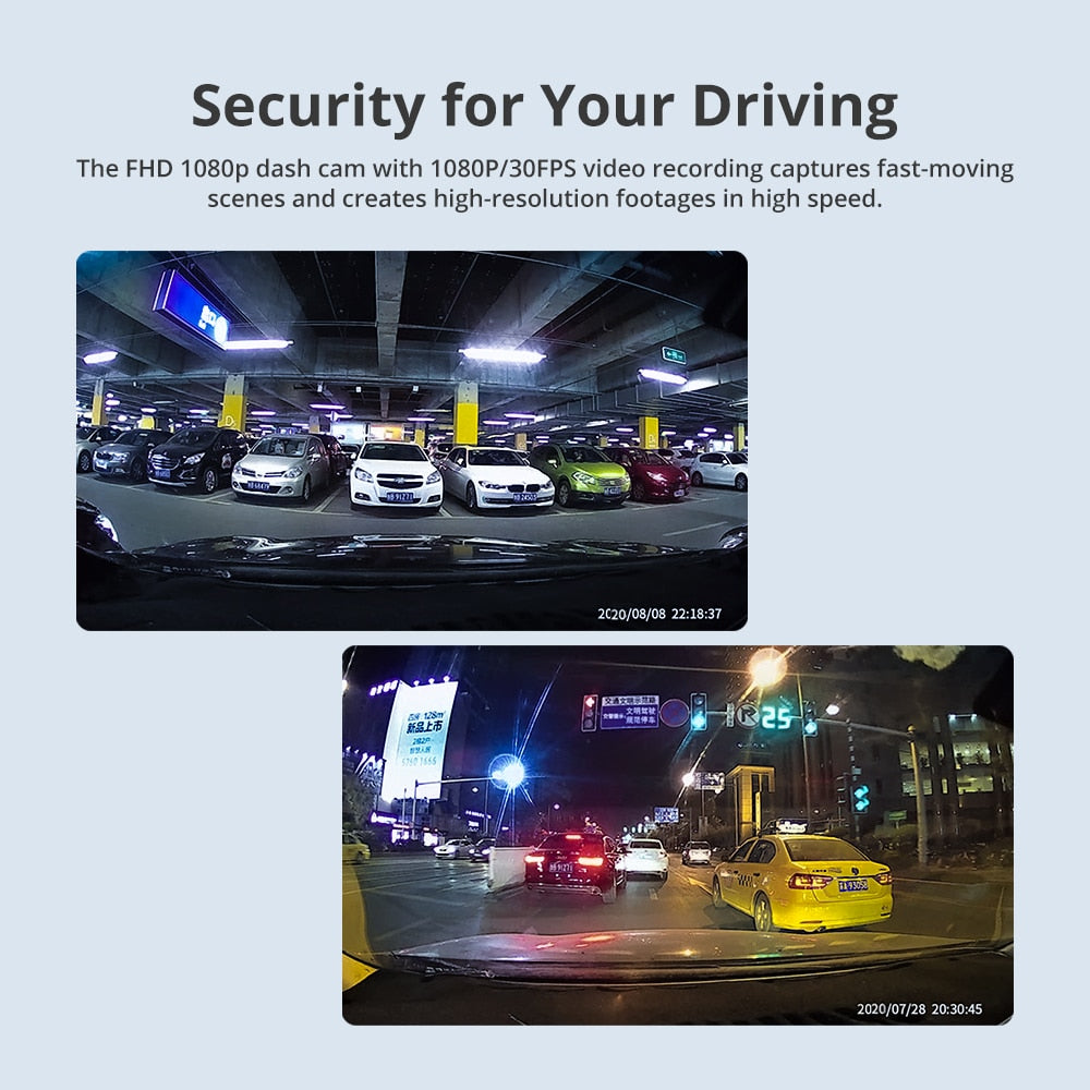 AZDOME M01 Pro FHD 1080P Dash Cam 3 Zoll DVR Autofahren Recorder Nachtsicht, Park Monitor, G-Sensor, Loop-Aufnahme für Uber