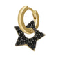 1 stück CZ kristall kleine creolen Exquisite Gold Farbe Stern-Herz, nette Damen Ohrringe für Geschenke
