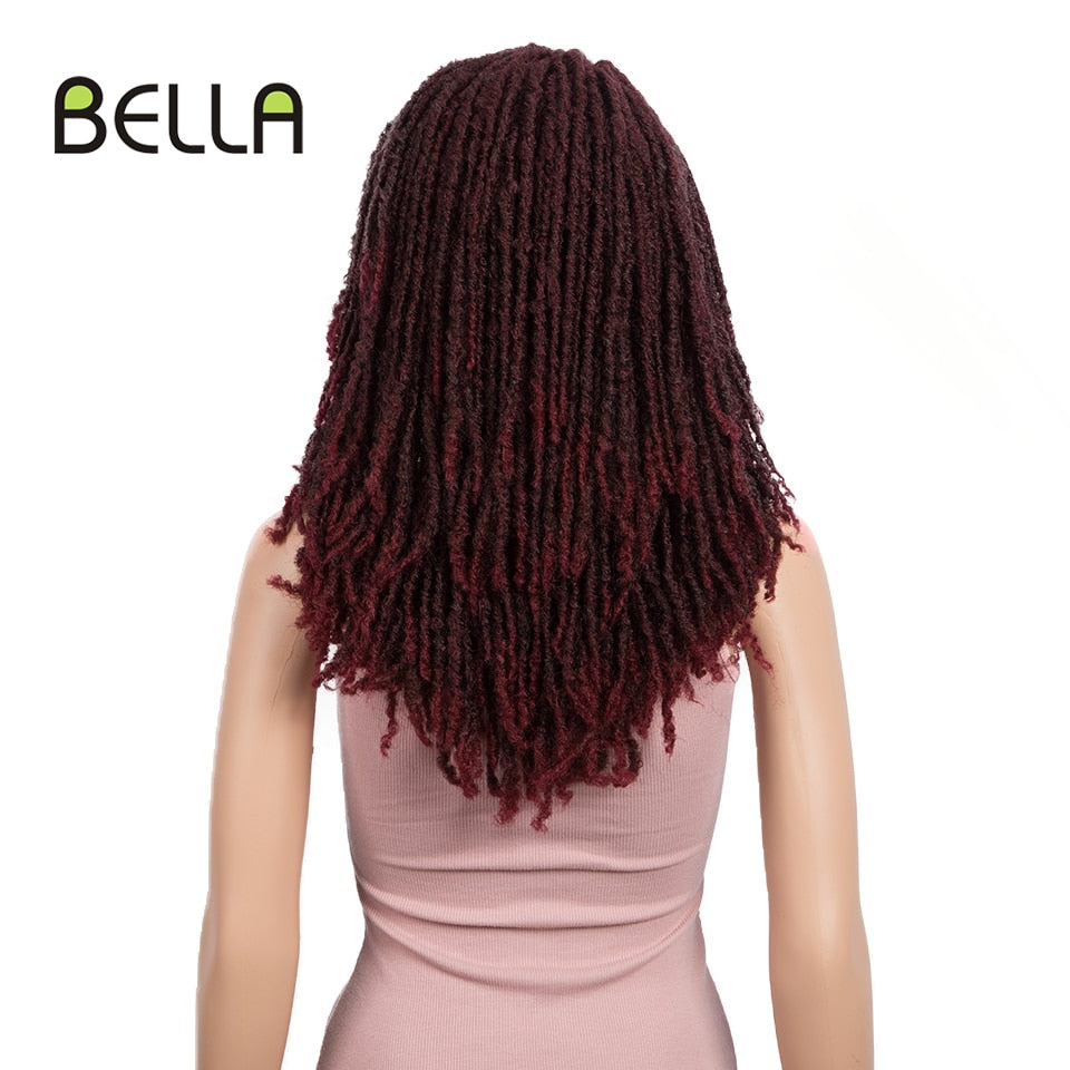 Bella Synthetische Perücke für schwarze Frauen 22quot; Gehäkelte Perücke Zöpfe, Twist Jumbo Dread Faux Locs lange Afro-Perücke Dreadlock-Haar-Flechtperücke