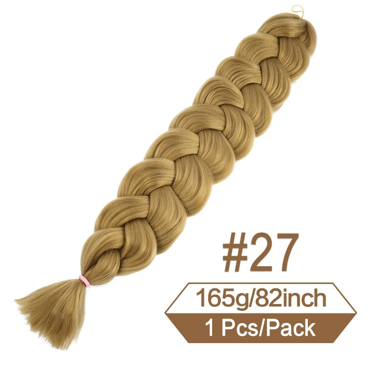 82 Zoll 165g/Pack Synthetische Häkelhaare Vorgedehnte Jumbo Flechthaar Hochtemperatur Faser Haarverlängerungen Für Box Zöpfe