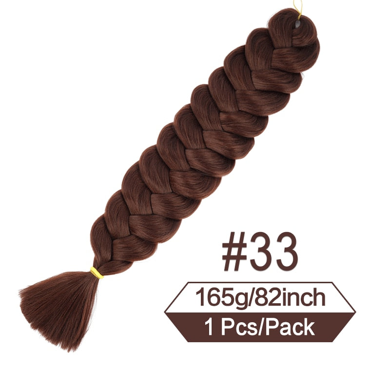82 Zoll 165g/Pack Synthetische Häkelhaare Vorgedehnte Jumbo Flechthaar Hochtemperatur Faser Haarverlängerungen Für Box Zöpfe