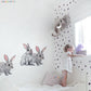 30*40cm Wandaufkleber Home Decor Wohnzimmer Zwei niedliche Kaninchen Abnehmbare Home Wohnzimmer Dekoration Wandbild Hase Aufkleber