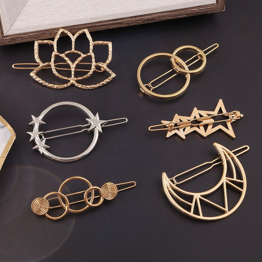 Damen Metall Haar Clip, Goldene Geometrische Haarnadel, Haarspange