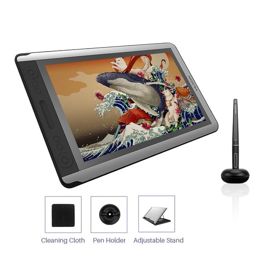 HUION Kamvas 16 Pen Display 15,6 Zoll Digital Graphik Drawing, Tablet Monitor mit 8192 Levels Digital Stylus