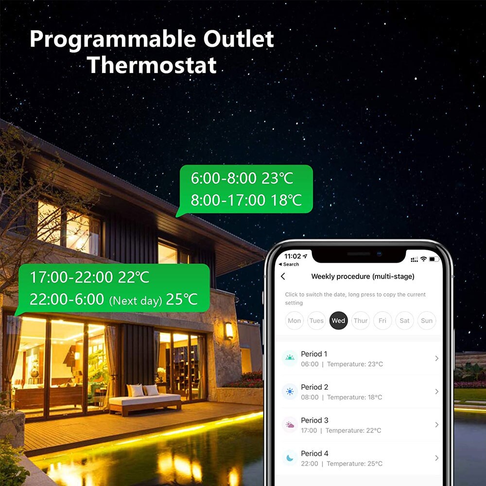 Nashone Wifi Thermostat 220V Tuya Smart Thermostat Temperatur Controller Boden Thermostat für Wasser/Gas Boiler Arbeit mit Alexa
