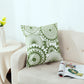 Kissenbezug mit niedlicher floraler geometrischer Stickerei, grün-gelber Kissenbezug für Sofa, Bett, schlichtes Zuhause, 45 x 45 cm