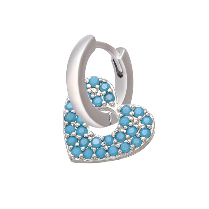 1 stück CZ kristall kleine creolen Exquisite Gold Farbe Stern-Herz, nette Damen Ohrringe für Geschenke
