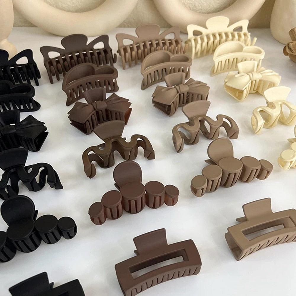 1pcs Koreanisch Kaffee Schwarz Großes Haar Krallen, Acryl Haarnadeln Barrette, Krabbe Haarspangen für Frauen & Mädchen