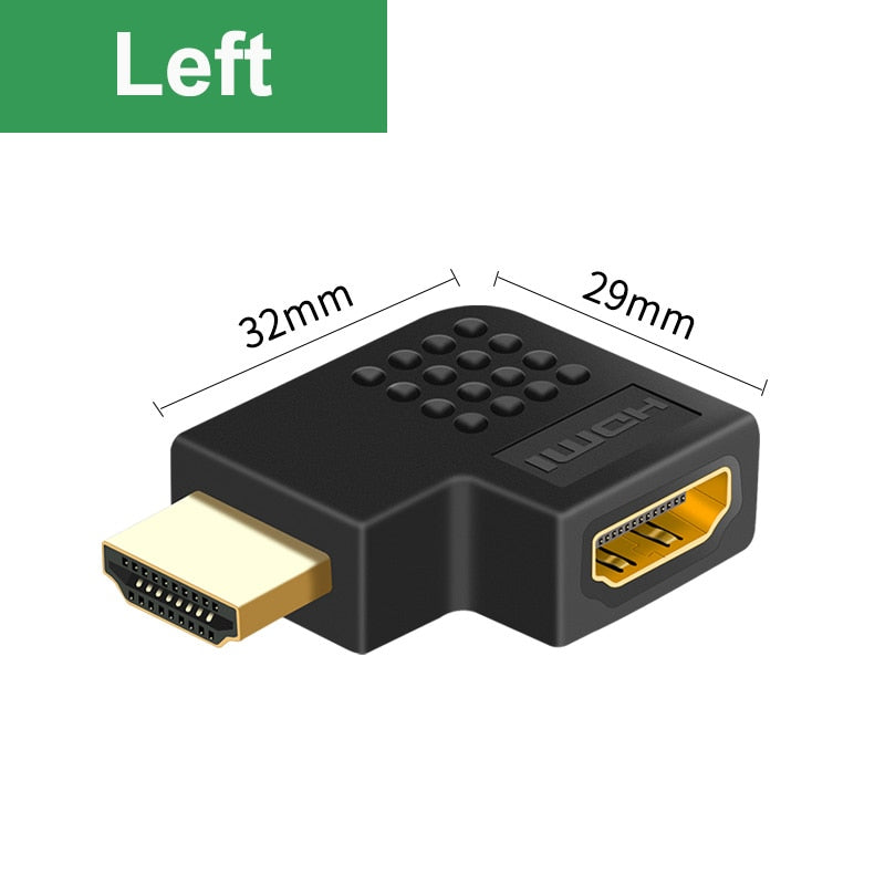 HDMI-kompatibler Adapter 90, 270 Grad rechts Stecker zu Buchse Konverter Extender für PS4 HDTV Projetor Laptop Monitor 1.4 Konverter