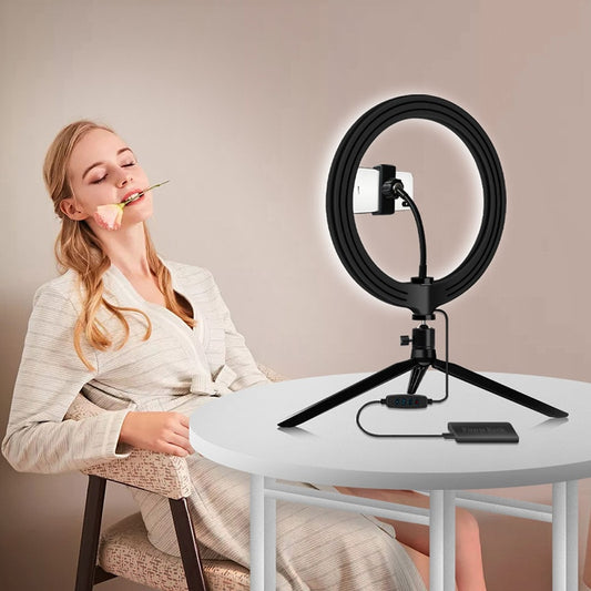 26cm Live-Streaming LED-Tisch, Stativ Ringlampe für Youtube Video, Make-up Tisch, Live Foto-Studio