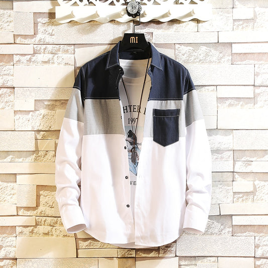 Slim Fit Hemd für Männer, Lange Ärmel Bluse OverSize Casual