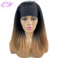 African Straight Headband Wigs Natural Black Medium Length Hairstyle Women's Wig Afro Kinky Free Part Daily Wear Ladies Hair