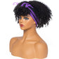 Hair Big Afro Kinky Curly Stirnband Perücken für Frauen Synthetisches Haar Perücken Turban Wrap Hair Style